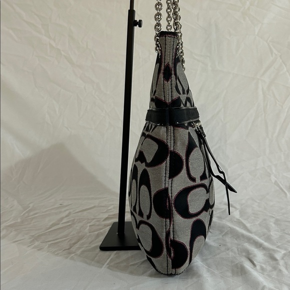 COACH 21161 POPPY Metallic Pink sparkle signature C ToTe Shoulder bag - Picture 6 of 12